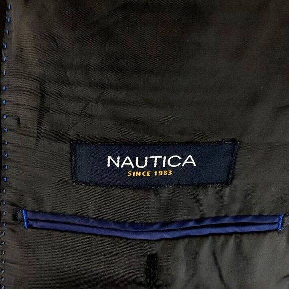 Nautica Wool Polyester 2 Button Blazer 46L Charcoal Black Tagged 48L Has Been Ta - Picture 7 of 10